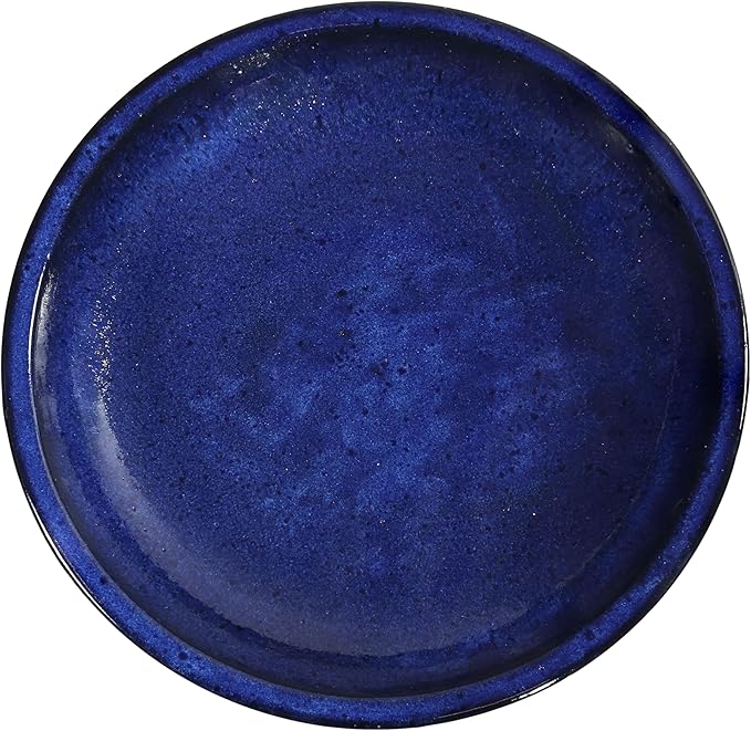 Sunnydaze Ceramic Bird Bath for Outside - 16" H - UV- and Frost-Resistant - Pedestal Bird Bath - Blue Glazed Bowl - Blue Glaze Finish