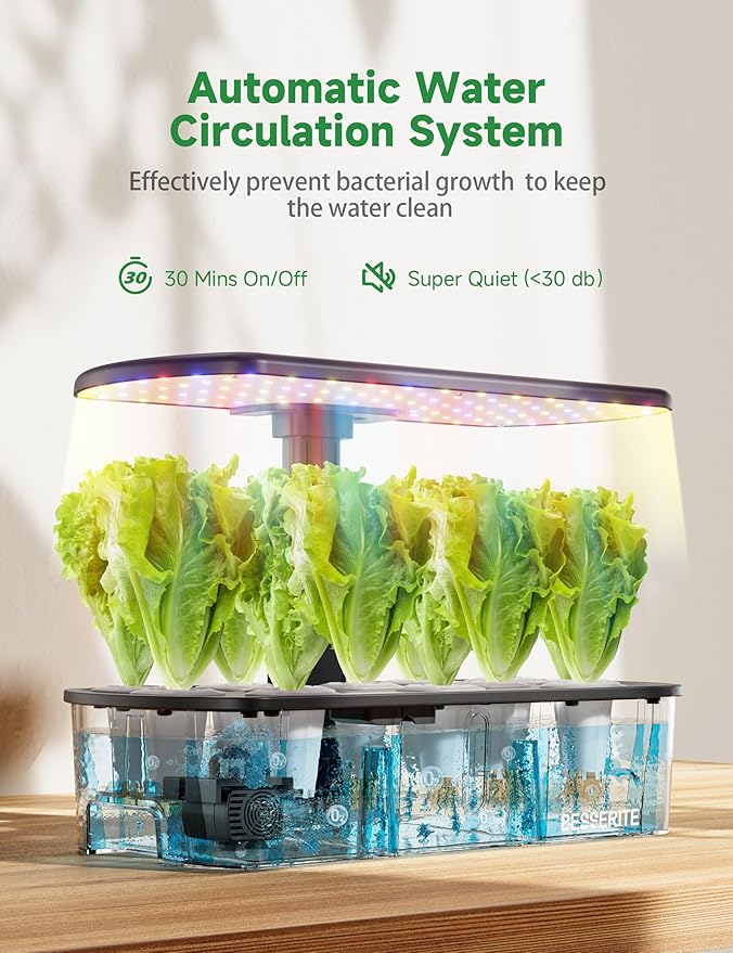Hydroponics Growing System Kit 12 Pods,Indoor Herb Garden with Light,Kitchen Hydro Ponic Grow System, Countertop Hydro Garden,Smart Planting Kit Home,Plant Grower Inside Kit,Lettuce Grower