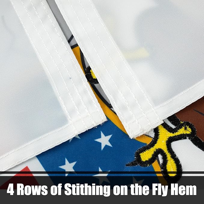 TOPFLAGS Illinois Flag 3x5 Ft IL State Flags Embroidered Heavy Duty for Outdoor with 2 Brass Grommets 4 Stitching Rows Vivid Color Sewn Stripes