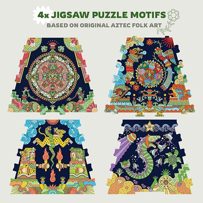 iDventure Cluepuzzle Expansion The Aztec Realms | Wooden Puzzle with 200+ Pieces | Escape Room Game | Gift Box | 4 Designs | Puzzle Size 20x12 cm | Wooden Puzzles for Adults and 10+ | Gift | Hobby