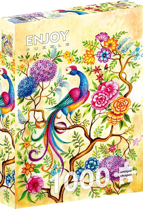 Magical Bird in Tree of Flowers Painting – 1000 Pieces Jigsaw Puzzle for Adults – Matte Finish, Soft Touch, Easy to Assemble, Tight Fit, Vivid Colors, Missing Pieces Service