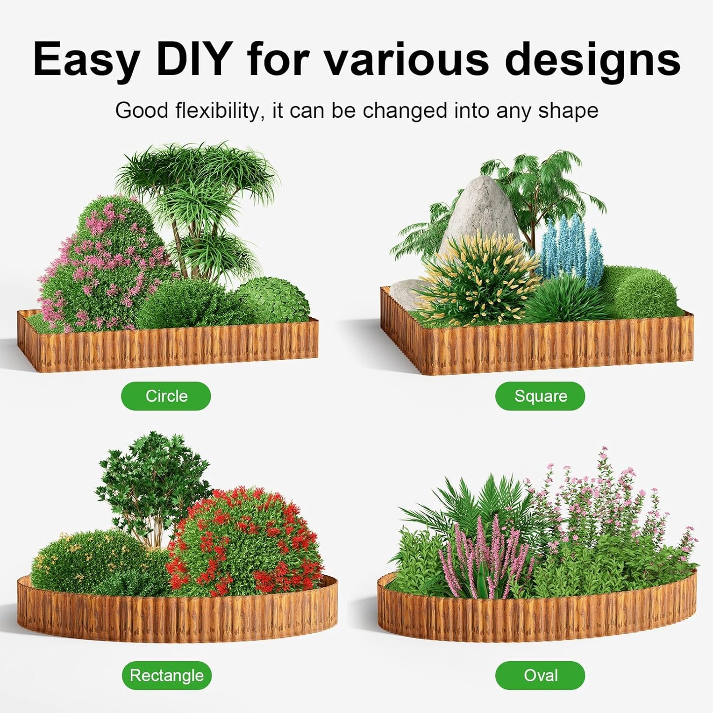 Land Guard Corrugated Garden Edging Border, 6"×25' Landscape Paver Edging, Tall Landscape Edging, Fence for Garden, Flower Bed, Lawn and Landscape Edging (Rusty)
