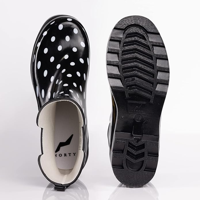 NORTY - Womens Ankle Rain Boots - Ladies Waterproof Winter Spring Garden Boot runs ½ size large