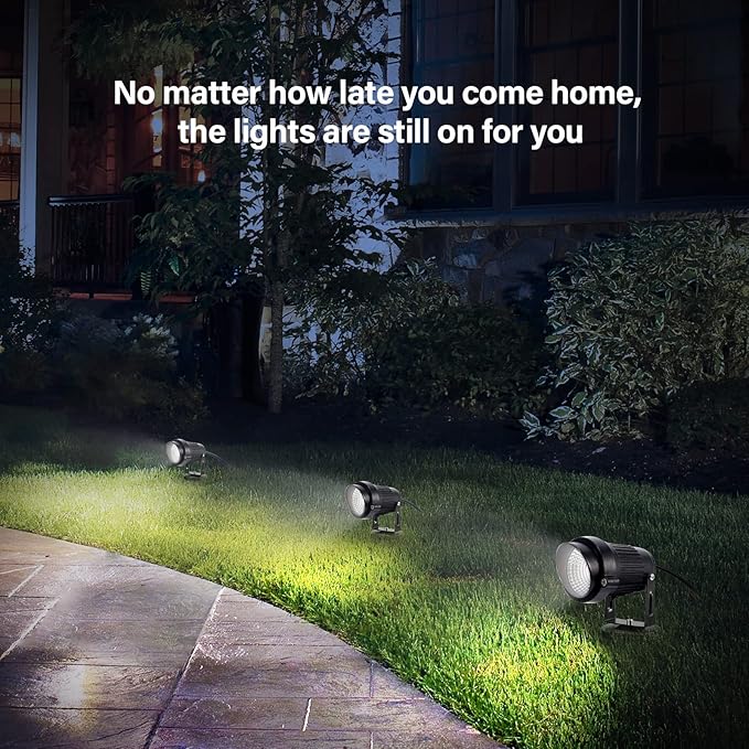 LemonBest Landscape Lights - 5W 110V Outdoor Spotlight - Waterproof IP65-3000K Cool White LED Landscape Lights - 5ft Cable for Yard Garden Patio Driveway House (Include Spike) (2 Pack)