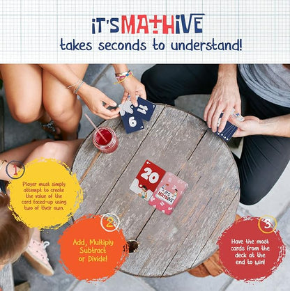 It's Mathive Card Game for Kids – Interactive Math Game Learning Games for Teens, Adults – Easy Gameplay Fast Paced Smart Games for Classroom, Home – Fun and Educational Game