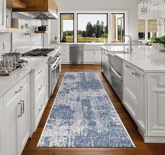 Keen Home Design Terrace Outdoor Runner Rug - 2x8 Washable Indoor/Outdoor Rug for Patio, Kitchen, Balcony, Beach, Garden, Deck and Porch, Size: 2'2"x7'7"