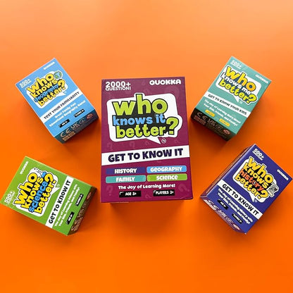 QUOKKA Who Knows Better? - Science - Family Card Trivia Game | Fun Learning & Educational Questions for Families | Suitable for Boys & Girls