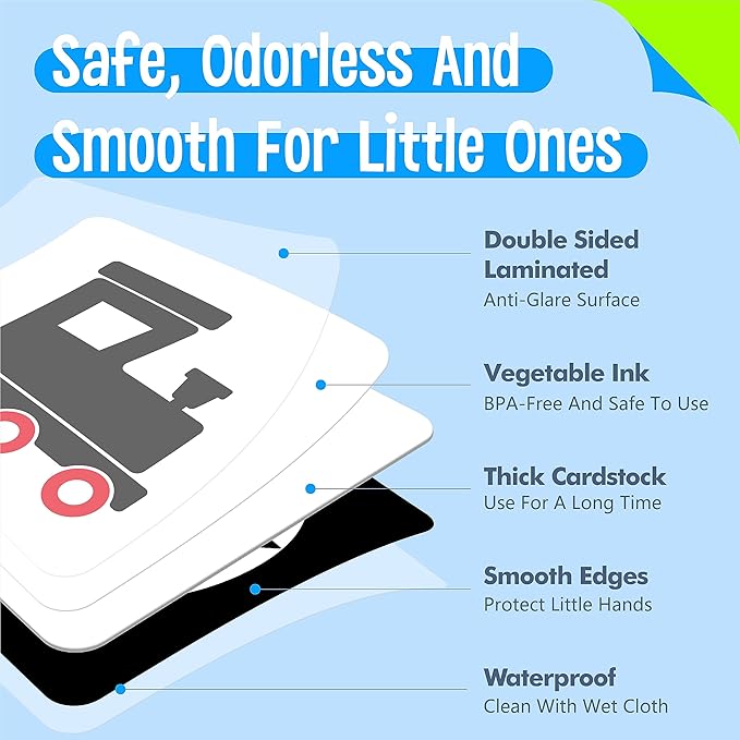 50 Pages Colorful Baby Visual Stimulus Flashcard, 25 PCS High Contrast Color-Coded Cards Educational Sensory Toys for Newborn Infant Gift (3-6 Months, 5.5” X 5.5”)