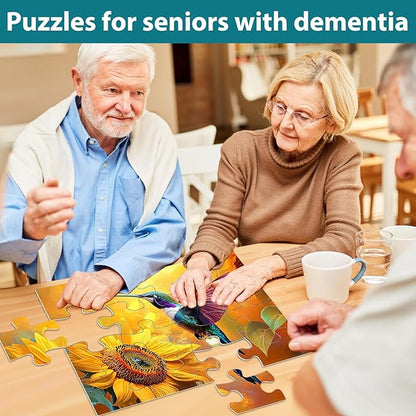 6 Packs 16 Large Piece Puzzle for Seniors, Alzheimer's & Dementia Activities, Easy Puzzle, 6 Storage Bags