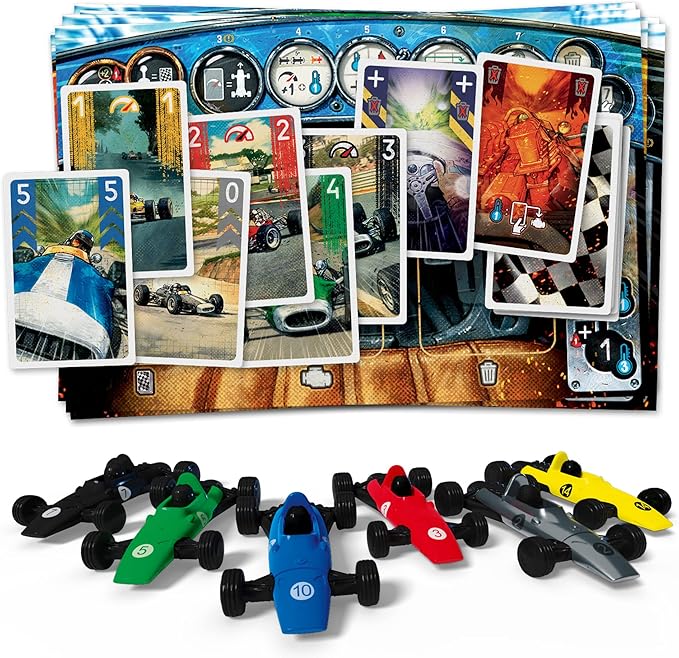 Asmodee HEAT: Pedal to the Metal Board Game - Intense Car Racing and Strategy Game, Fun Family Game for Kids and Adults, Ages 10+, 1-4 Players, 60 Minute Playtime