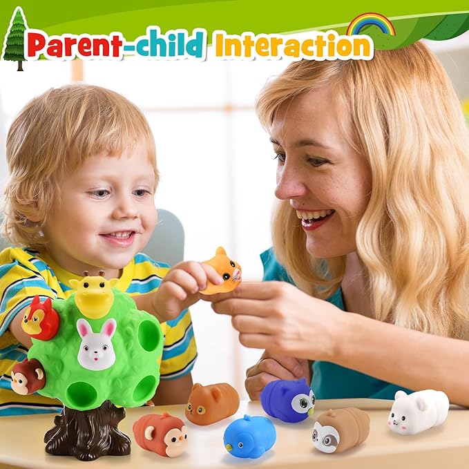 Gifts for 1-5 Year Old Boys, Toddler Toys Farm Animal Learning Toy for Toddlers 1-6 Forest Animal Playset Montessori Toys for 2-6 Girls Sensory Birthday Gifts for Boys