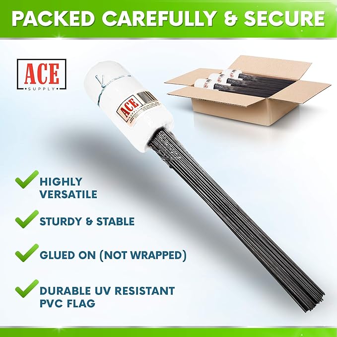 White Flags for Marking Yard - 4x5x15 Inch Invisible Fence Flags for Dogs - 50 Pack - Dog Invisible Fence Training Marker & Boundary Training