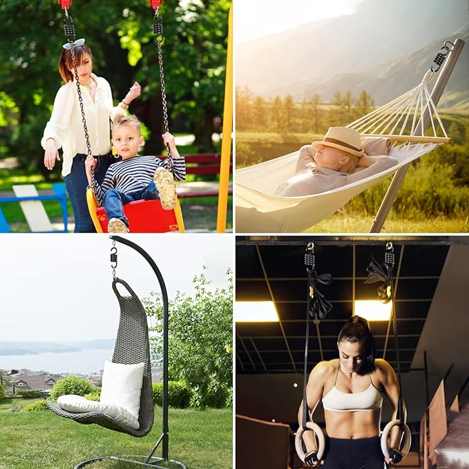 Spring Porch Hook for Hammock Swing Chair Hanging Suspension,880lbs Weight Capacity,Black