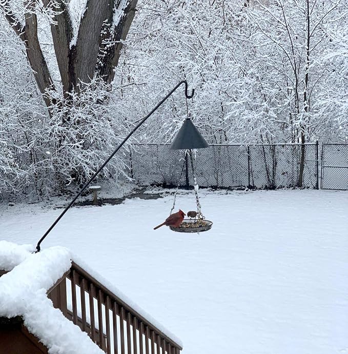 MIXXIDEA 2 Packs Heavy Duty Deck Rail Pole Deck Hook, Extensible and Adjustable Deck Hook for Hanging Bird Feeder, Plants, Suet Baskets,Wind Chimes,Lanterns