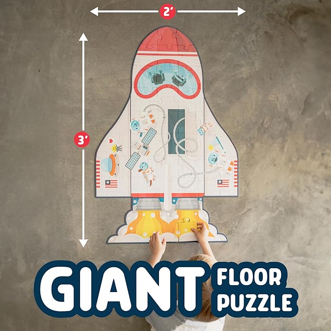 Chuckle & Roar Educational 50 PC Floor Puzzle Spaceship Edition