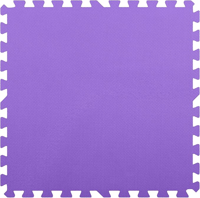FlooringInc's 1/2" Soft Non-Toxic Baby Play Mat, Toddler Playmat, Colorful Puzzle PlayMat, Floor Mats for Kids & Babies, EVA Foam Interlocking Tiles for Nursery & Playroom | Purple, 12 Tiles, 48 Sq/Ft