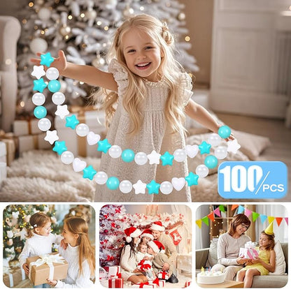 GOGOSO Ball Pit Balls Shapes for Kids - 100 Pieces Crush Proof Stress StarBalls BPA&Phthalate Free Non-Toxic Soft Plastic Ball for Baby Birthday Pool BallPit Accessories