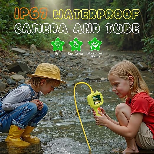 Kids Borescope Snake Camera with Light Toy,Outdoor STEM Science Toys, Nature Educational Exploration Toy Great Gifts for 4 5 6 7 8 9 10 Years Old Boys and Girls Birthday Camp Christmas(16G Card)