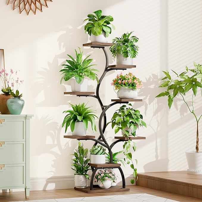 Plant Stand Indoor with Grow Light: 8 Tiered Plant Shelf Indoor, Corner Plant Stand, Tall Plant Shelf, 49" Plant Shelf with Grow Light, Plant Stand, Small Indoor Plant Stand for Living Room, Balcony