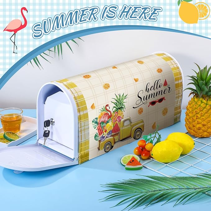 4 Pcs Hello Spring Summer Mailbox Covers Magnetic Standard Size 18 x 21 Inch Hello Autumn Winter Magnetic Mailbox Covers Wraps Decoration for Garden Yard Home Outdoor Decor