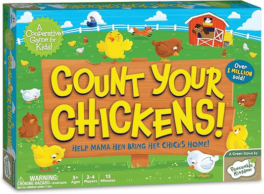 Peaceable Kingdom Count Your Chickens Award Winning Cooperative Counting Game for 2 to 4 Kids Ages 3+