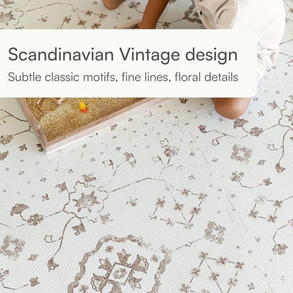 Baby Play Mat for Floor – 6x8ft Vintage Coffee | Soft Non Toxic Premium EVA Foam Tiles for Tummy Time, Crawling & Playroom – Waterproof Floor Mat for Babies & Toddlers Lillefolk (12 Tiles)