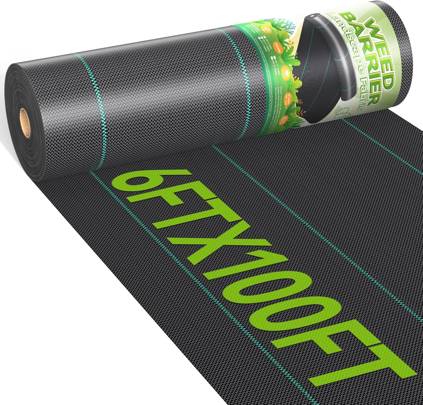 6ftx100ft Weed Barrier Landscape 3.2oz Fabric Heavy Duty, Woven Weed Control Cloth, Woven Geotextile Fabric for Underlayment, Gardening Ground, Commercial Driveway Weed Block Cover Mat