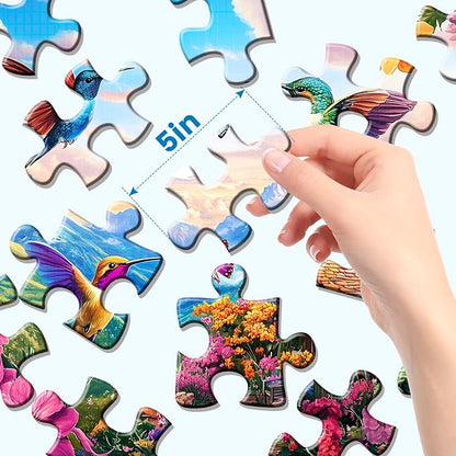 6 Packs 16 Large Piece Puzzle for Seniors Puzzle Dementia Alzheimer's Products Activities for Seniors Elderly Adult Dog Cat Turtle Easy Jigsaw Puzzle Alzheimers Memory Games with 6 Storage Bags