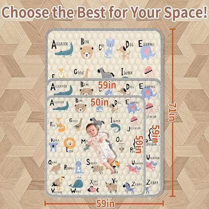 Baby Play MAT 50" X 50" Playpen Mat, Soft Thickened Anti-Slip Baby Mat for Floor, Foldable and Machine Washable Baby Crawling Mat