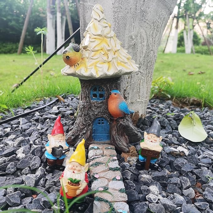 MUAMAX Miniature Gnome Figurines Fairy Gardens Gnomes Accessories Gift for Garden Little Gnomes Small Gnome 3''