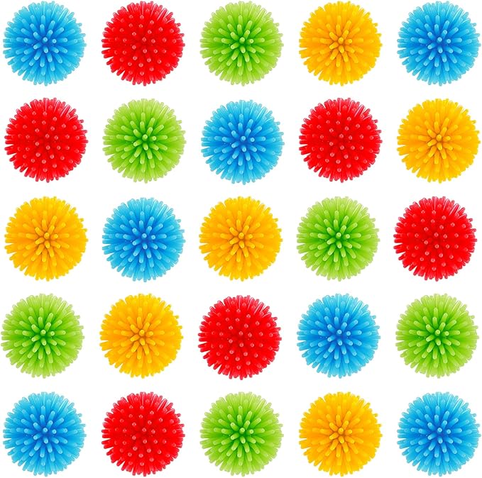 Civaner 40 Pieces Mini Spiky Porcupine Balls Multicolor Small Stress Relief Calming Toy Bright Hedge Balls Soft Colorful Fidget Sensory Toy for Home Office Birthday Party Favors Supplies