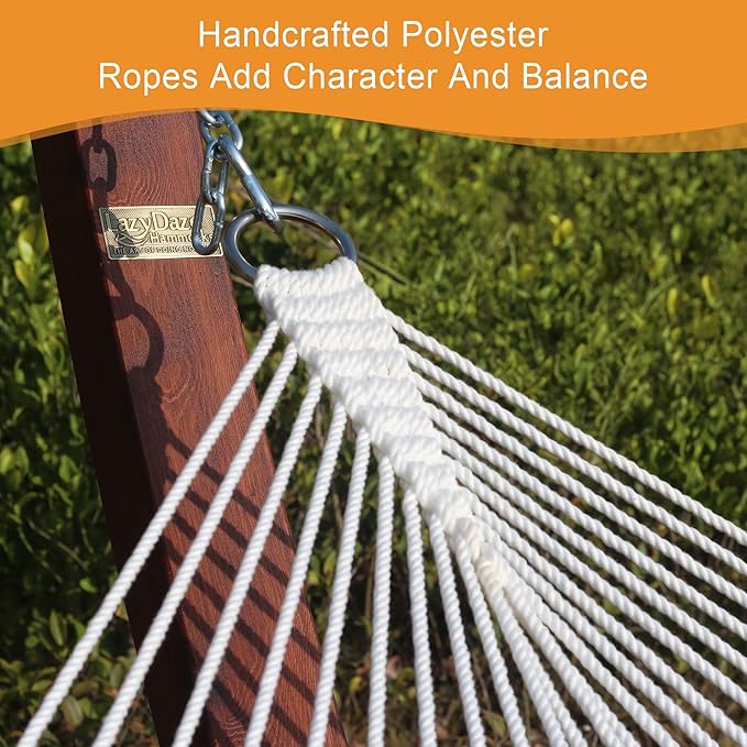 Lazy Daze 12 FT Sunbrella Quilted Hammock Double Hammock with Hardwood Spreader Bar, for Patio Outdoor Outside All Weather, 450 lbs Capacity, Carousel Confetti