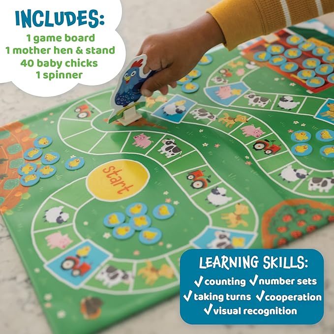 Peaceable Kingdom Count Your Chickens Award Winning Cooperative Counting Game for 2 to 4 Kids Ages 3+