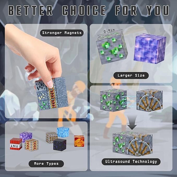 Magnetic Blocks 100PCS - STEM Building Toys for Kids Ages 3+, Sensory Montessori Educational Construction Cubes - Christmas Birthday Gifts for Toddler Boys & Girls (Mine)