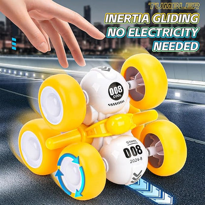 6 Rounds Inertia 360° Rotating Stunt Car Toys 3-6 Year Old Kids Pull Back Truck for Toddler Boys for Ages 3 4 5 6,Push and Go Vehicle for Kids 3-5 Year Old Christmas Birthday Present(Red)