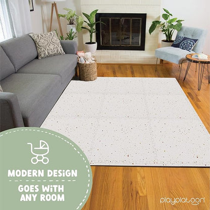 Play Platoon Non-Toxic Large Kids Mats for Floors, Extra-Thick Interlocking Tiles, 24 x 24 in. Puzzle Mat Pieces with Border, 9 Tile 72 x 72 inch, Neutral Playmat Rug for Toddlers & Children