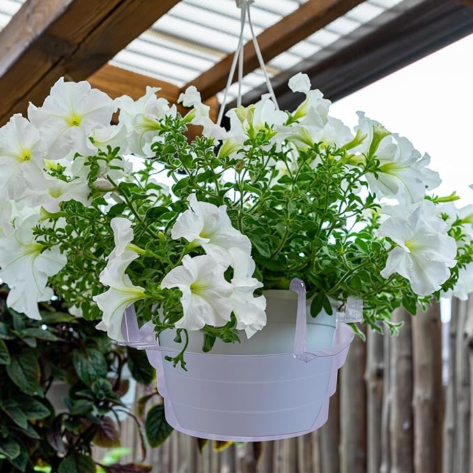 Adnee 15 Pcs Hanging Plant Water Catcher-8 Inch Clear Plastics Plant Water Catcher Tray-Hanging Plant Saucers Drip Pans for Indoor Outdoor Hanging Basket Flower Pot