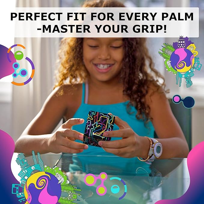 SHASHIBO Shape Shifting Box - Award-Winning Fidget Toy w/ 36 Rare Earth Magnets - Fidget Cube Transforms Into Over 70 Shapes, Sensory Toy Gift for Kids, Teens, and Adults (QDOT Map)