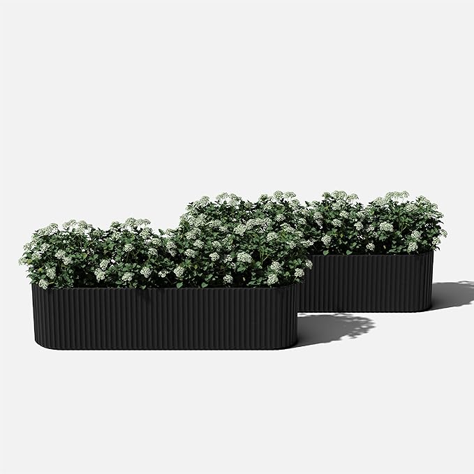 Veradek Demi Series Window Box Planter - Long Planter Box for Windowsill/Balcony | Durable Plastic-Stone Composite Material | Modern Décor for Flowers/Herbs