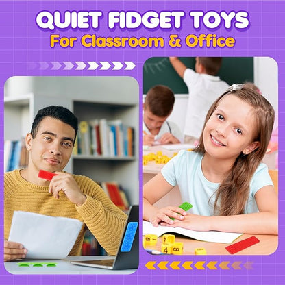 Sensory Fidget Toys Kids Adults: 8 Pack Textured Suction Toys for Autism Kids Calming - Sensory Stickers for Anxiety Relief Items - Fidget Strips for Classroom Desk - Gifts Christmas Stocking Stuffers