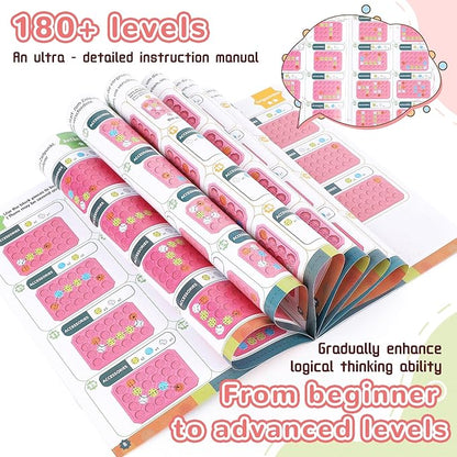 STEM Logic Road Builder Toys: Board Games Toys for 5 Year Old Kids Montessori Brain Teaser Puzzles Educational Learning Activities Toy for Kid Ages 3 4 6-8 12 Boys Girls Gifts (Pink)