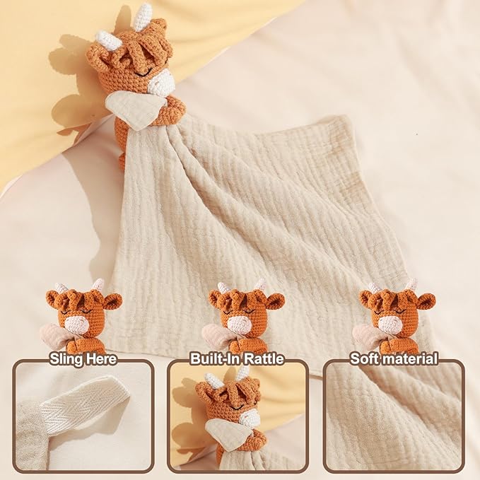 Lamb Luxury Snuggle Plush Animal Security Blanket Blanket Infant Nursery Character Blanket Luxury Snuggler Plush Baby Lovey Lamb