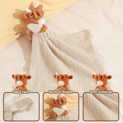 Lamb Luxury Snuggle Plush Animal Security Blanket Blanket Infant Nursery Character Blanket Luxury Snuggler Plush Baby Lovey Lamb