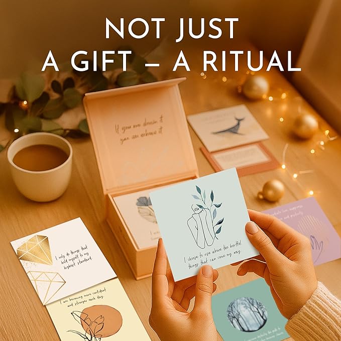 RYVE 52 Positive Affirmation Cards for Women – Mindfulness Prompts with Inspirational Quotes for Daily Motivation & Meditation – Inspirational and Daily Affirmations Cards, Inspirational Gifts