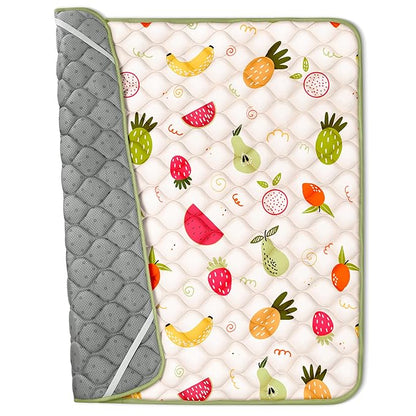 50x50 Playpen Mat, PIGLOG 0.8 Inch Thick Foam Baby Play Mat for Floor, Soft Fabric Cushioned Play mat for Babies，Washable Non-Slip Playmate for Baby, Infants & Toddlers (Light Yellow)