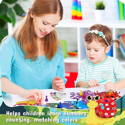 Cinrobiye Numbers Matching & Counting Game Montessori Educational Learning Manipulative Animal Number Counting & Color Sorting Board Sets for Preschool Math Classroom Fine Motor Must Haves