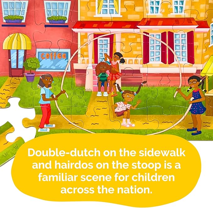 Upbounders- Fun Outside 48 Piece Floor Puzzle, Multicultural Beginner Jigsaw Puzzle with African American Children Boys Girls at Play, Ages 4+