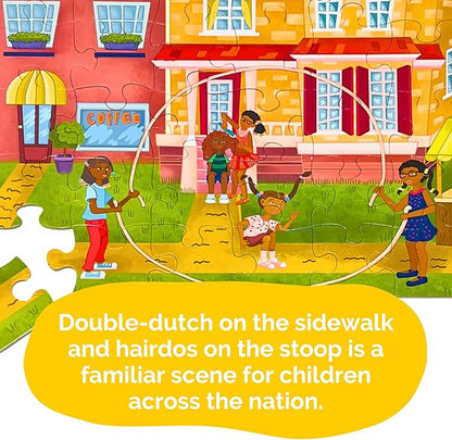 Upbounders- Fun Outside 48 Piece Floor Puzzle, Multicultural Beginner Jigsaw Puzzle with African American Children Boys Girls at Play, Ages 4+