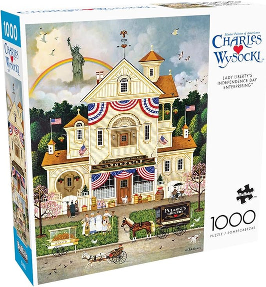 Buffalo Games - Charles Wysocki - Lady Liberty's Independence Day - 1000 Piece Puzzle - Challenging Puzzle Perfect for Game Nights