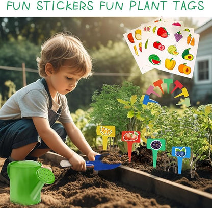 Kids Gardening Set 14Pcs Gardening Tools for Kids with Tote Bag,Watering Can, Shovel, Apron, Garden Book and More Educational STEM Learning Outdoor for Toddlers Boys Girls (Green)